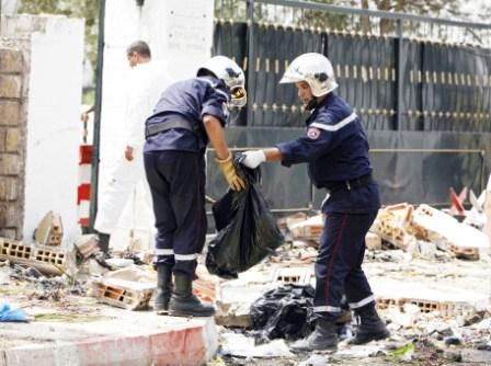 من بقايا التفجير الإرهابي